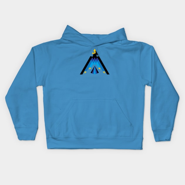 Triangular Thunderbird Kids Hoodie by stevenselbyart